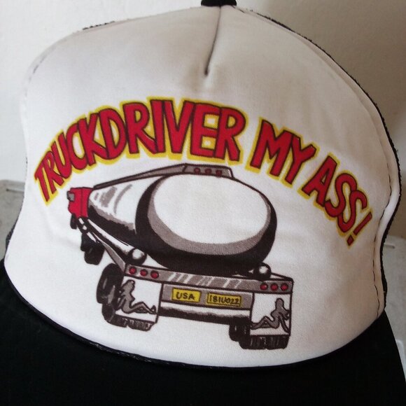 Vintage Truckdriver My Ass! Joke Gag Snap Back Trucker Hat - Picture 2 of 7